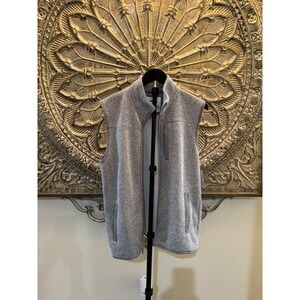 Sonoma Sweater Fleece Vest Gray Soft Touch Brushed Mens Size S Full Zip Pockets